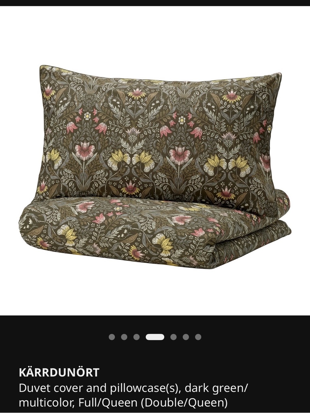 IKEA KÄRRDUNÖRT Floral Duvet Cover Set - full/queen - FREE SHIPPING - Picture 3 of 5